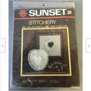 Hearts & Flowers Frame Sunset Stitchery Candlewick Embroidery Kit #2850